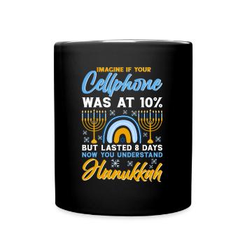 Chanukka Hanukka Dreidel Latkes Hanukkah - Tasse einfarbig - Schwarz - Vorne