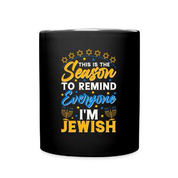 Chanukka Hanukka Dreidel Jüdisches Fest - Tasse einfarbig - Schwarz - Vorne