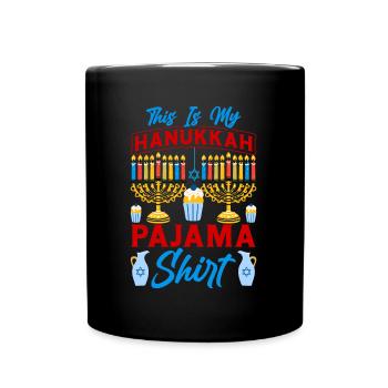 Chanukka Hanukka Dreidel Jüdisches Fest - Tasse einfarbig - Schwarz - Vorne