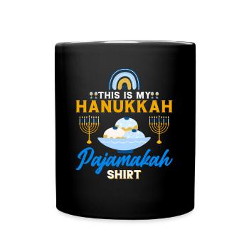 Chanukka Hanukka Dreidel Latkes Hanukkah - Tasse einfarbig - Schwarz - Vorne