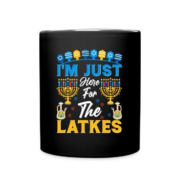 Chanukka Hanukka Dreidel Latkes Hanukkah - Tasse einfarbig - Schwarz - Vorne