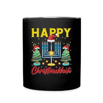Chanukka Hanukka Dreidel Fest Weihnachten - Tasse einfarbig - Schwarz - Vorne