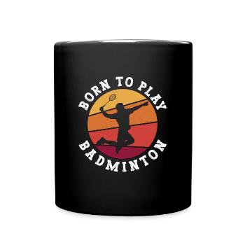 Badminton Born To Play Badminton Retro Shuttlecock - Mug uni - noir - Devant