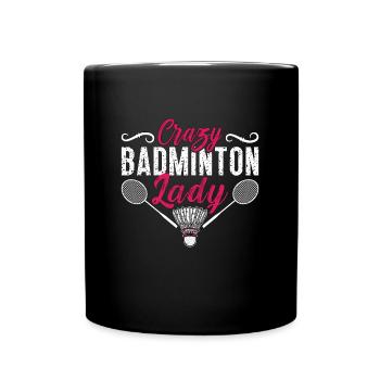 Badminton fou de badminton Lady aime le sport de raquette - Mug uni - noir - Devant