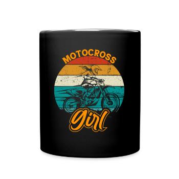 Motocross Filles Motocross Femme Moto tout-terrain - Mug uni - noir - Devant