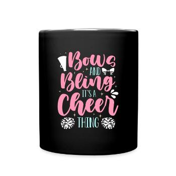 Cheerleading s’incline et bling c’est une acclamation - Mug uni - noir - Devant