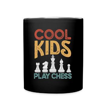 Schach Figuren Schachbrett Schachspieler Schach - Tasse einfarbig - Schwarz - Vorne