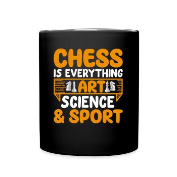 Schach Figuren Schachbrett Schachspieler Schach - Tasse einfarbig - Schwarz - Vorne