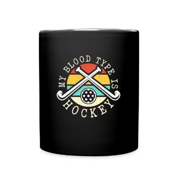 Field Hockey My Blood Type Is Retro Hockey Goalie - Tasse einfarbig - Schwarz - Vorne