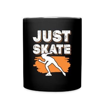 Seul slogan de patinage - Mug uni - noir - Devant