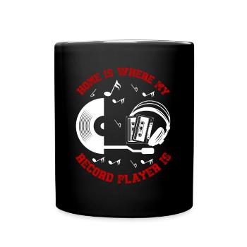Platine vinyle vinyle rétro collection - Mug uni - noir - Devant