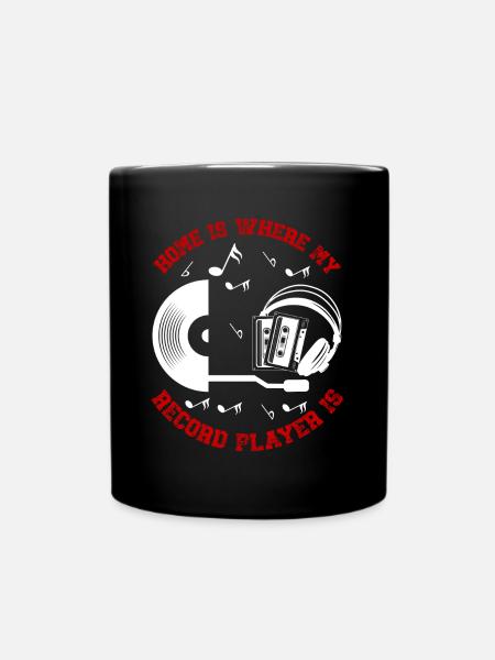 Platine vinyle vinyle rétro collection - Mug uni - noir