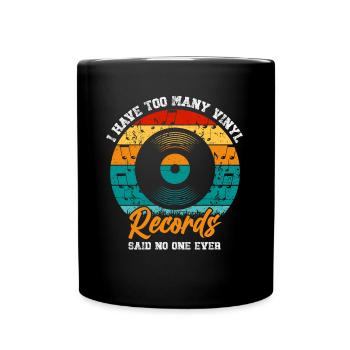 Platine vinyle vinyle rétro collection - Mug uni - noir - Devant