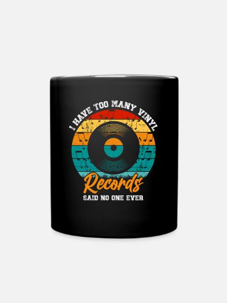 Platine vinyle vinyle rétro collection - Mug uni - noir