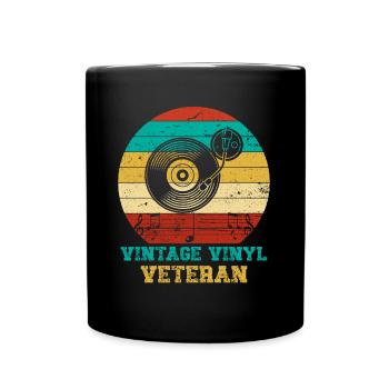 Platine vinyle vinyle rétro collection - Mug uni - noir - Devant