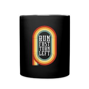 Athlétisme Course rapide Tourner à gauche Rétro Sprint - Mug uni - noir - Devant