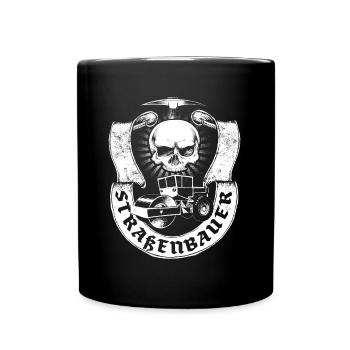 Straßenbauer - Tasse einfarbig - Schwarz - Vorne