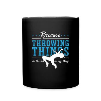 Track And Field Because Throwing Things Sprinting - Tasse einfarbig - Schwarz - Vorne