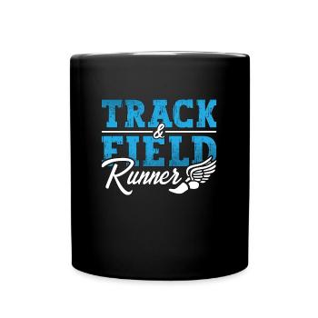 Track And Field Runner Loves Triathlon Sprinting - Full Colour Mug - black - Front