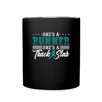 Track And Field She's A Runner She's Athletic - Full Colour Mug - black - Front