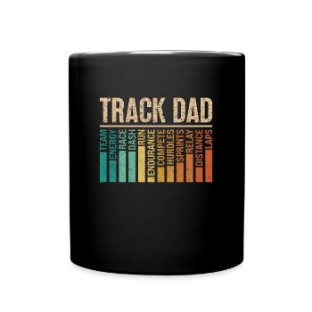 Track And Field Track Dad Retro Triathlon Running - Full Colour Mug - black - Front