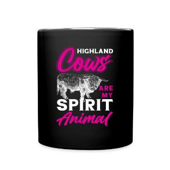 Scottish Highland cattle Highland Cattle - Full Colour Mug - black - Front