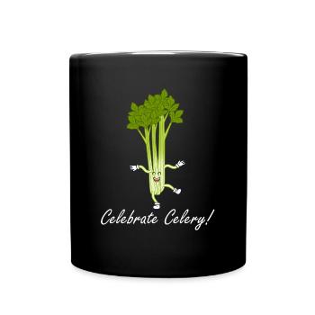 Celery Celebration Ironic Saying Vegetables - Full Colour Mug - black - Front