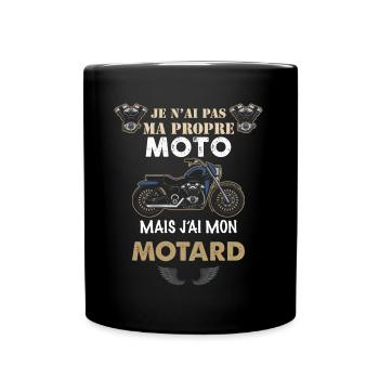 Humour Femme Motarde Cadeau Moto - Mug uni - noir - Devant