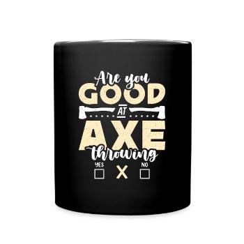 Lancer de hache Êtes-vous bon au lanceur de hache Bullseye - Mug uni - noir - Devant