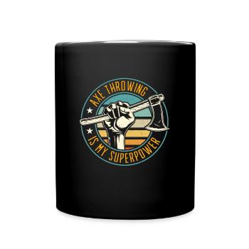 Axe Throwing Is My Superpower Double Ax Woodworker - Tasse einfarbig - Schwarz - Vorne