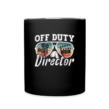 Film Director Off Duty Director Retro Video Editor - Full Colour Mug - black - Front