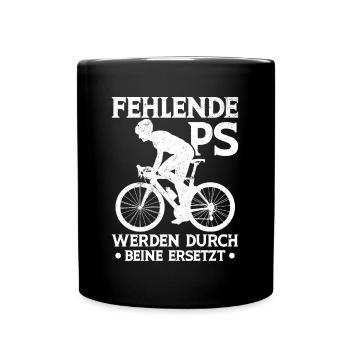 Radfahrer Bike Fahrrad - Tasse einfarbig - Schwarz - Vorne