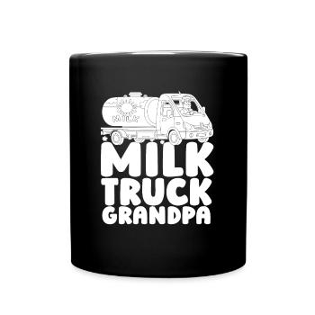 Camion de lait de vache Grandpa Milk - Mug uni - noir - Devant