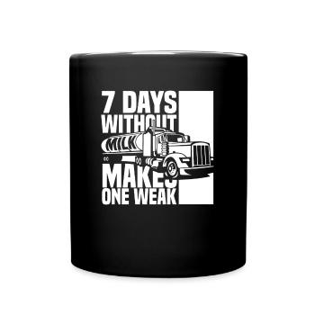 Cow Milk Funny Milk Wagon - Full Colour Mug - black - Front
