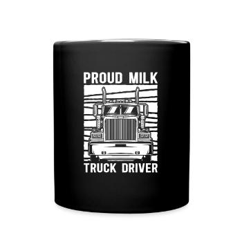 Camion de lait de vache Chauffeur de lait - Mug uni - noir - Devant