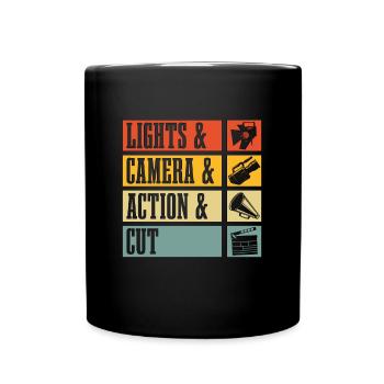 Réalisateur Lumières & Caméra & Film Rétro Film - Mug uni - noir - Devant