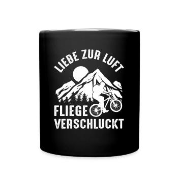 Radfahrer Mountainbike Fahrrad - Tasse einfarbig - Schwarz - Vorne