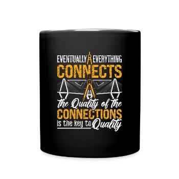 Eventually Everything Connects Builder Architects - Full Colour Mug - black - Front