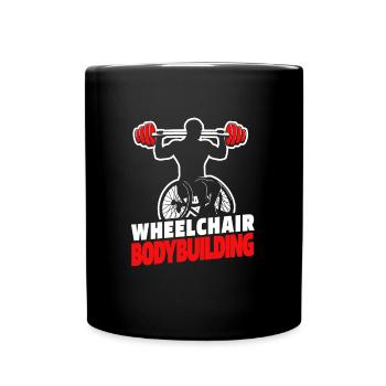 Bodybuilder Bodybuilding Wheelchair - Full Colour Mug - black - Front