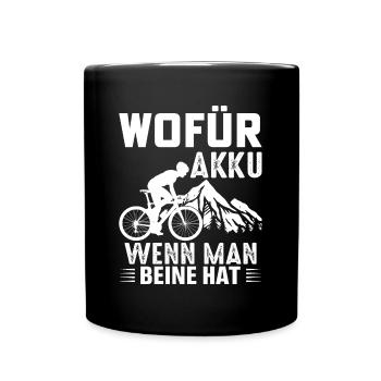 Radfahrer Mountainbike Fahrrad - Tasse einfarbig - Schwarz - Vorne