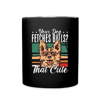 Animal Trainer Your Dog Fetches Balls Retro Pet - Full Colour Mug - black - Front