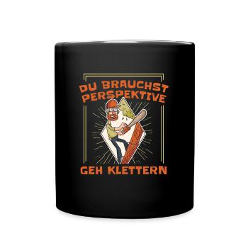 Baumpfleger Baumkletterer Arborist Witzig - Tasse einfarbig - Schwarz - Vorne