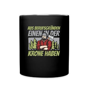 Baumpfleger Baumkletterer Arborist Witzig - Tasse einfarbig - Schwarz - Vorne
