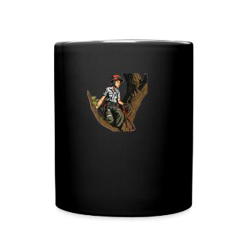 Baumpfleger Baumkletterer Arborist Baumklettern - Tasse einfarbig - Schwarz - Vorne