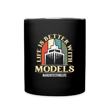 Architecture Life Is Better With Retro Engineering - Tasse einfarbig - Schwarz - Vorne