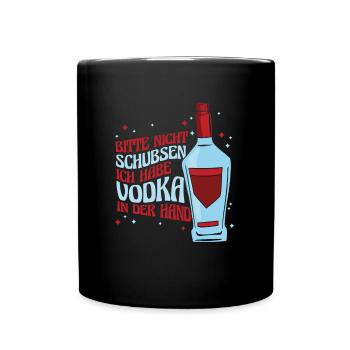 Vodka Wodka Witzig Wodka - Tasse einfarbig - Schwarz - Vorne