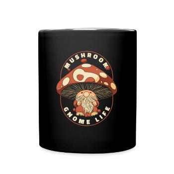 Mushroom Picker Mushrooms Gnome Mushroom Dwarf - Full Colour Mug - black - Front