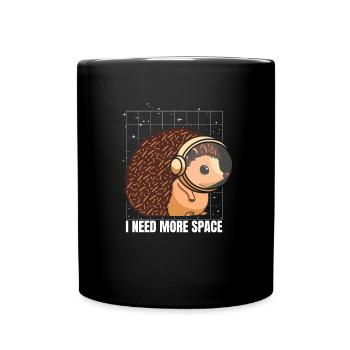 Hérisson Astronaute J’ai besoin de plus d’espace - Mug uni - noir - Devant