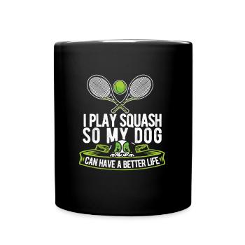 Squash Hund - Tasse einfarbig - Schwarz - Vorne