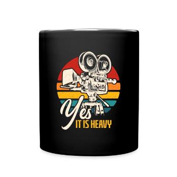 Camera Operator Yes It Is Heavy Retro Video Shoots - Full Colour Mug - black - Front